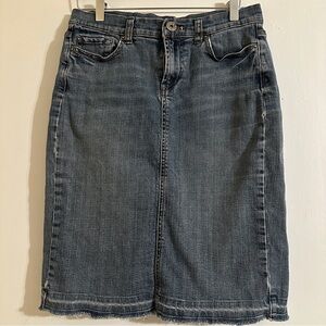 Mix It Stretch Denim Skirt frayed edge women 8